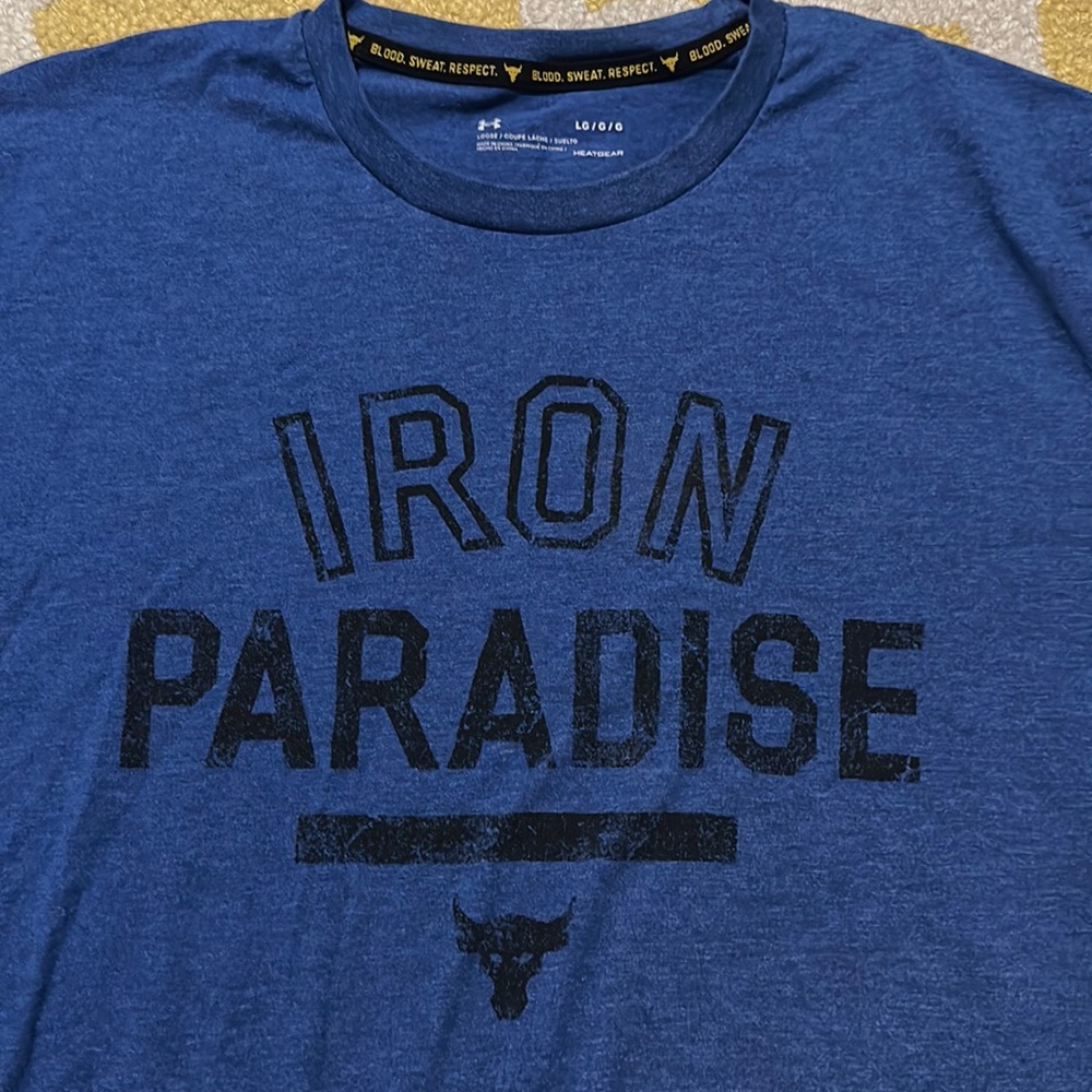 Under Armour Dwayne Johnson Project Rock long sleeve blue gym T-shirt men’s L